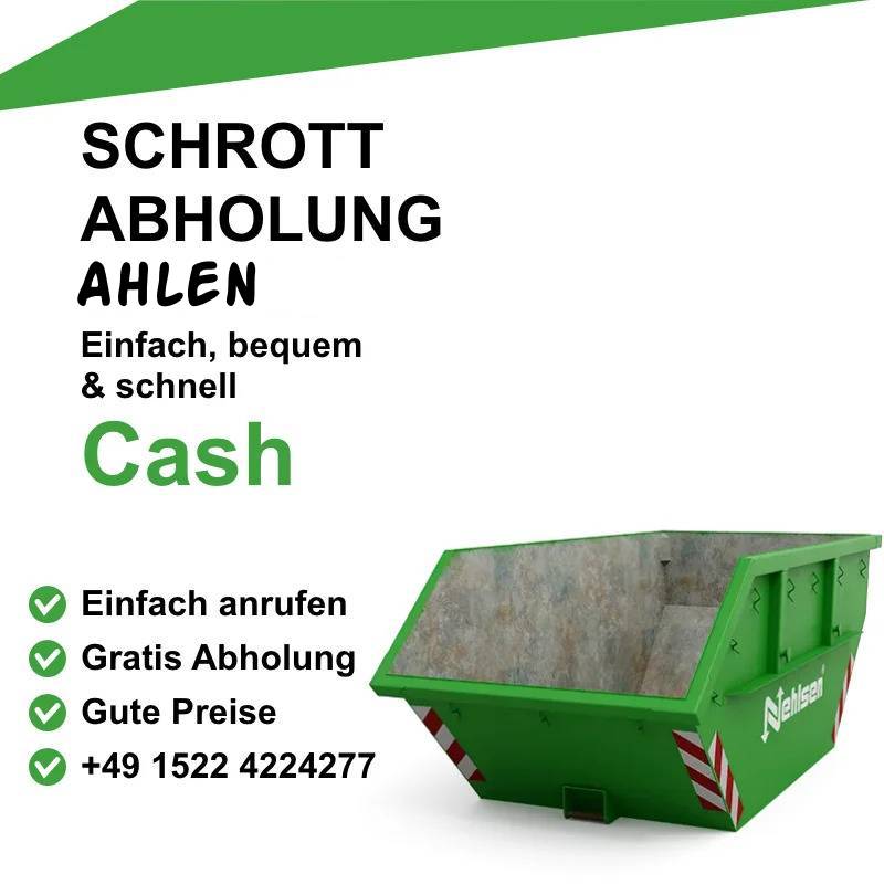 Schrottankauf Ahlen
Altmetallankauf in Ahlen
Schrotthandel Ahlen
Schrottabholung Ahlen